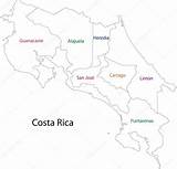 Costa Rica Mapa Map Coloring Outline Pages Depositphotos St Fronteira Contorno Vector Trending Days Last sketch template