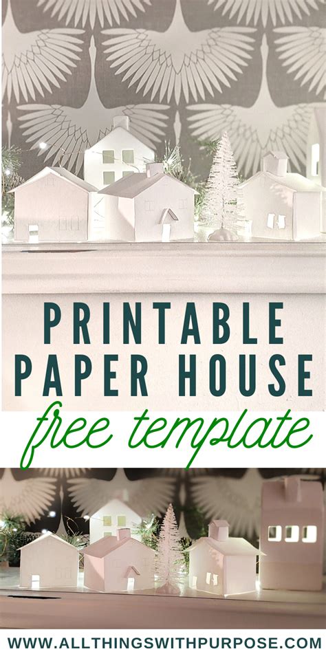 diy paper house christmas village  printable