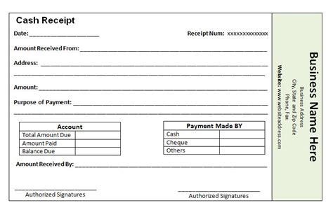 proper receipt format  payment received  general basics