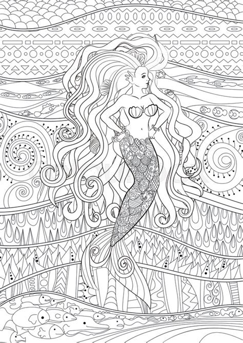 mermaids coloring book adultcoloringbookz