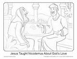 Nicodemus Coloring Visited Sundayschoolzone sketch template