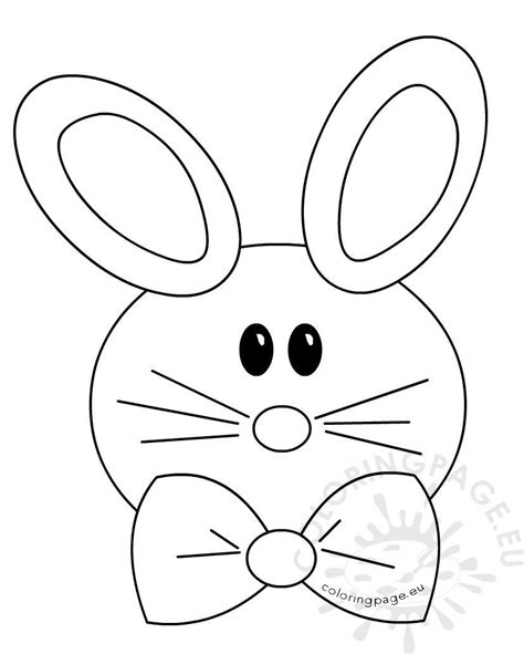 easter bunny face outline coloring page