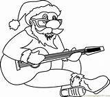 Santa Guitar Coloring Playing Pages Coloringpages101 Claus Christmas sketch template