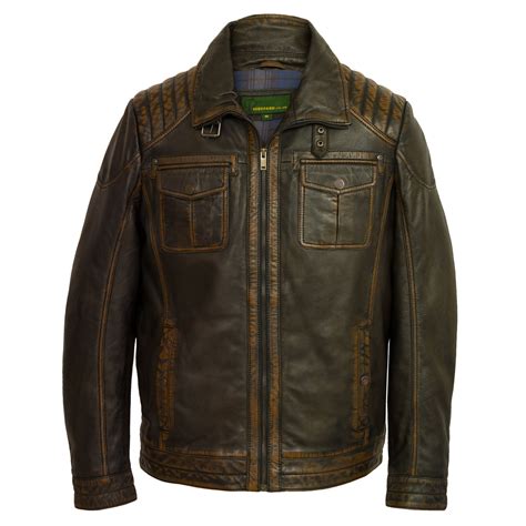 jenson mens black antique leather jacket hidepark leather