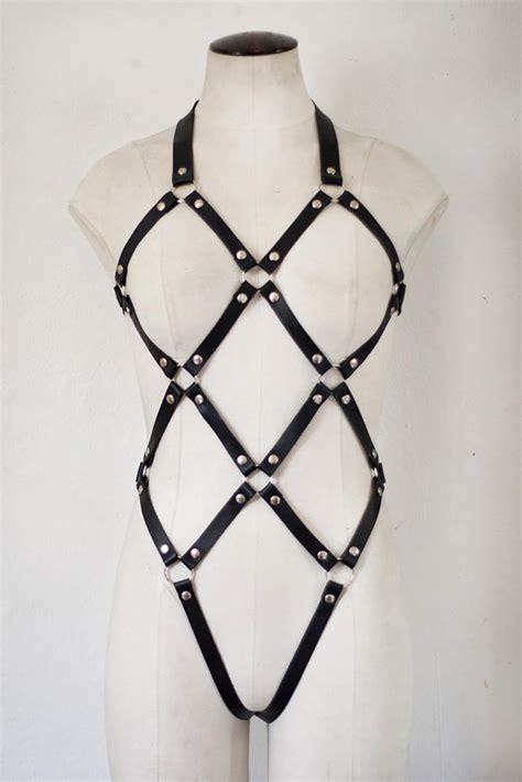 bdsm harness full body harness leather harness women sexy etsy