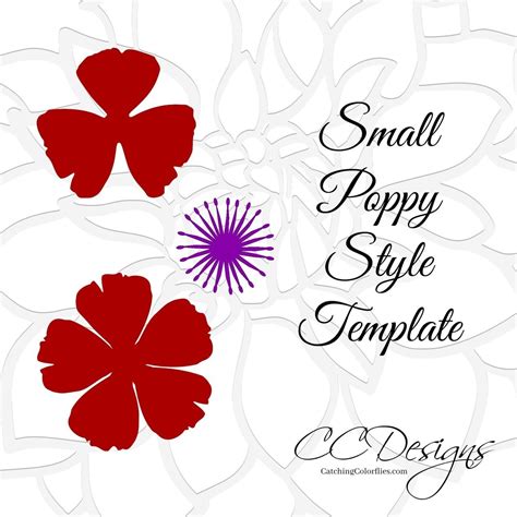 small poppy paper flower template catching colorflies poppy template