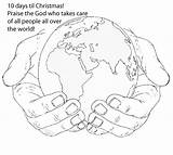 Holding Earth Hand Hands Drawing Coloring His Sketch Clipart Colouring Kids God Pages Drawings Bible Sheets Choose Board Pre Save sketch template