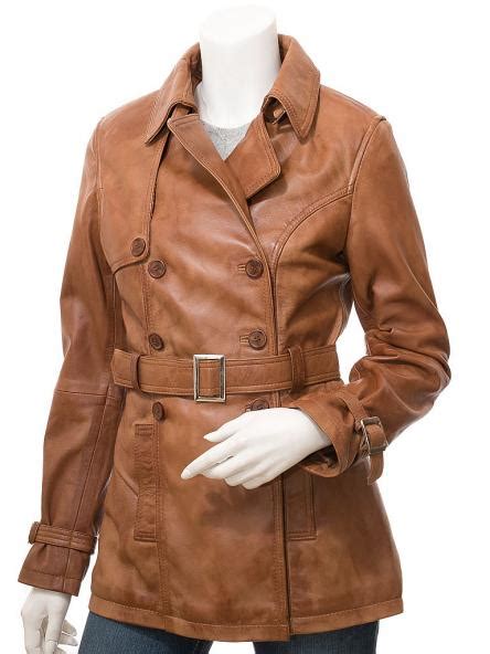 Womens Tan Leather Trench Coat Columbia Women Caine