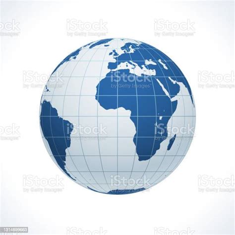 earth globe front view   prime meridian stock illustration  image  globe