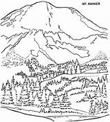 Coloring Everest Mount Designlooter Rainier Mountain sketch template