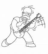 Simpson Guitarra Homer Jogando Colorironline sketch template