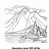 Coloring Pages Mountain Scenery Mountains Printable Color Kids Getdrawings Getcolorings sketch template