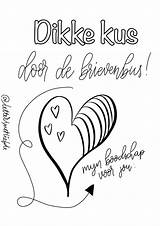 Kleurplaat Dikke Kus Brievenbus Kleurplaten Sterkte Veel Liefde Downloaden Uitprinten Bord sketch template