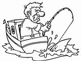 Fishing Coloring Man Pages Boat Pole Strike Color Getdrawings sketch template