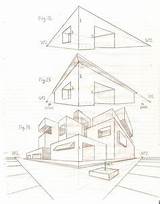 Fluchtpunkt Zeichnen Skizzieren Häuser Perspektive Kunstunterricht 2vp sketch template