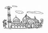Mosque Coloring Pages Blue Coloringway Template sketch template