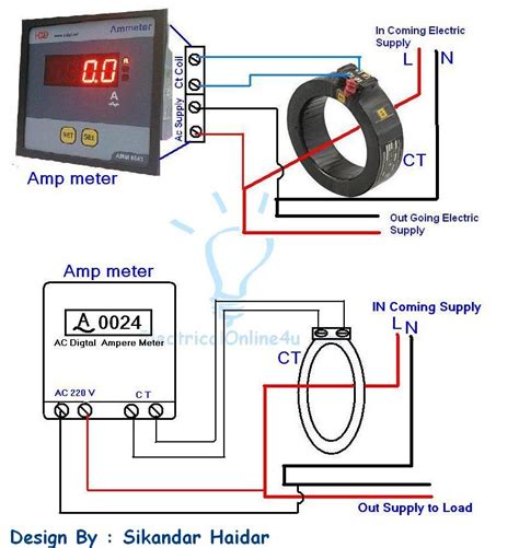 digital ammeter wiring  current transformer ct coil electrical