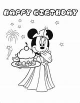 Mouse Minnie Coloring Birthday Pages Mickey Happy Cupcake Cake Party Princess Printable Baking Disney Color Coloring4free Print Getcolorings sketch template