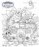 Town Flower Pumpkin Coloring Artist Pages Digi Stamp House Choose Board Tm Besties Instant sketch template