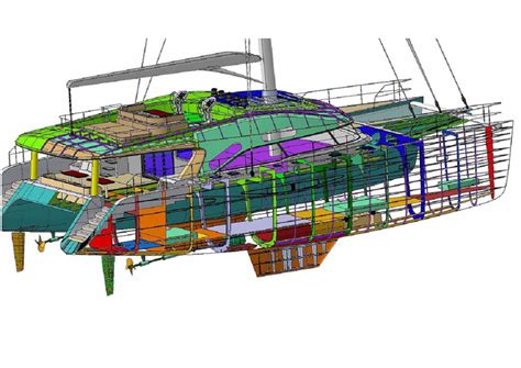 catamaran hull frame boat design net