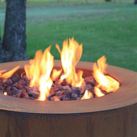 Round 30 Hidden Tank Cor Ten Steel Fire Pit Free