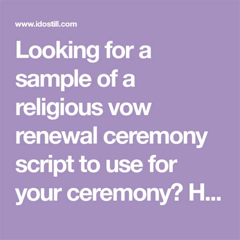 sample   religious vow renewal ceremony script
