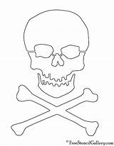 Skull Stencil Crossbones Pumpkin Carving Halloween Freestencilgallery sketch template