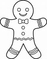 Gingerbread Man Outline Designs Cliparts Clipart Clip Coloring Pages Computer Use sketch template