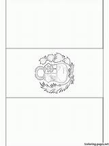 Peru Flag Coloring Color Print Popular Coloringhome sketch template