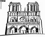 Catedral Parigi Cattedrale Monumentos Pontos Fachada Oncoloring Desenhar Europa Escolha Pasta sketch template
