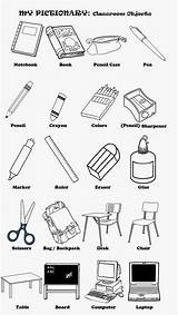 Classroom Objects Coloring Pages English Teacher Colour School Supplies Pictionary Object Vocabulary Hard Some Items Template Flash Cards Sketch Flashcard sketch template