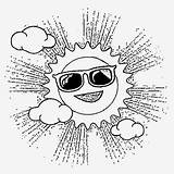 Coloring Pages Color Activities Sunglasses Print Sun Preschool Summer Basic Cartoon Kids Printable Drawing sketch template