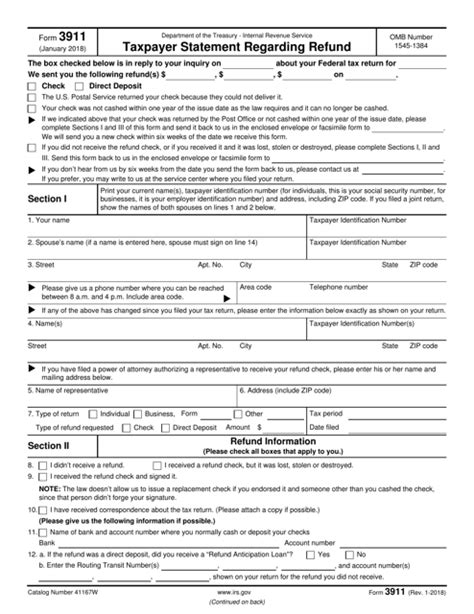 irs form   fillable   fill  taxpayer statement  refund