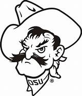 Coloring State Pete Pistol Osu Cowboys sketch template