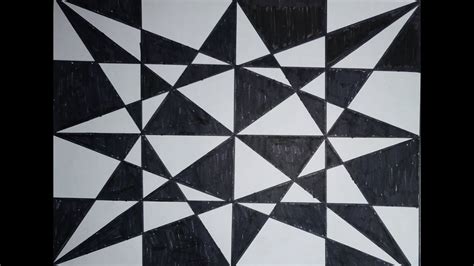 menggambar geometris geometris hitam putih youtube