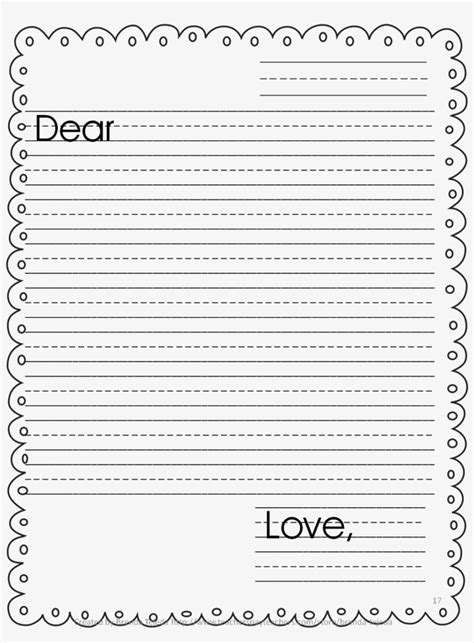 primary letter writing paper printable lined paper  border png