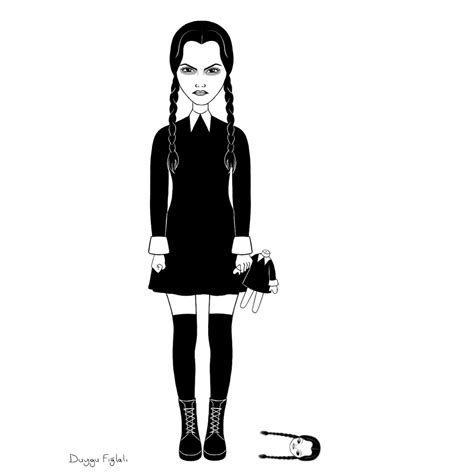 wednesday addams addams family coloring pages