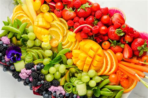 rainbow fruit vegetable board christy vega