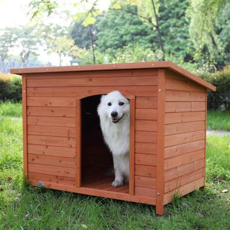 waterproof wood large sturdy dog house pet shelter backyard outdoor orange  sale