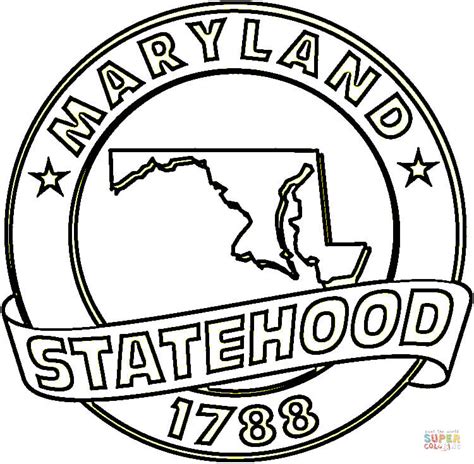 maryland state map coloring page  printable coloring pages