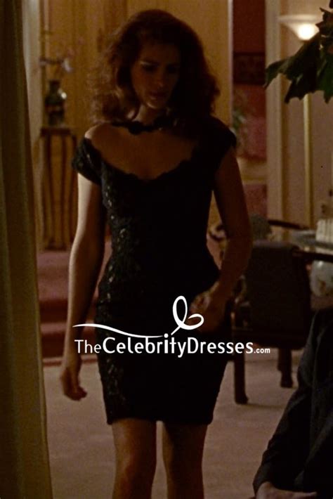 julia roberts black lace cocktail dress in movie pretty women