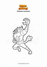 Pokemon Incineroar Supercolored Ausmalbild Ausmalbilder Glumanda Coloriage sketch template