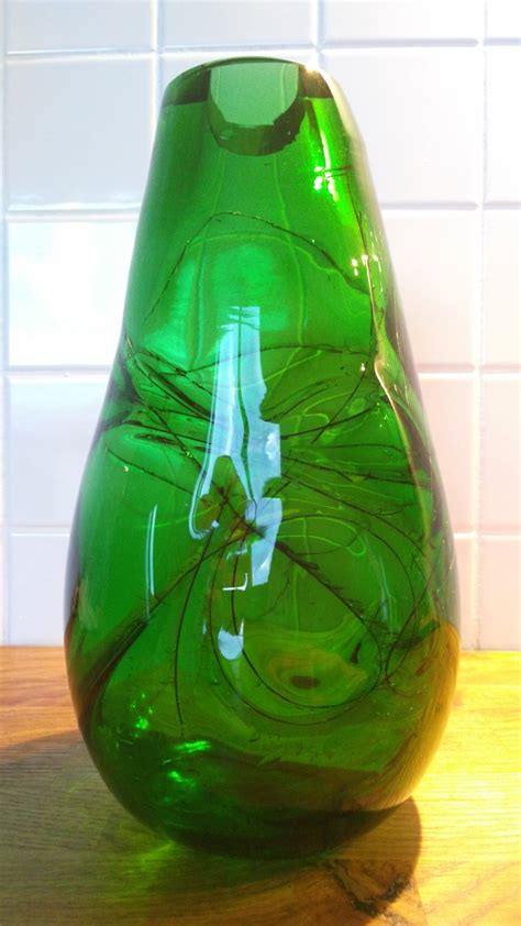 Green Glass Vase 1970s For Sale At Pamono