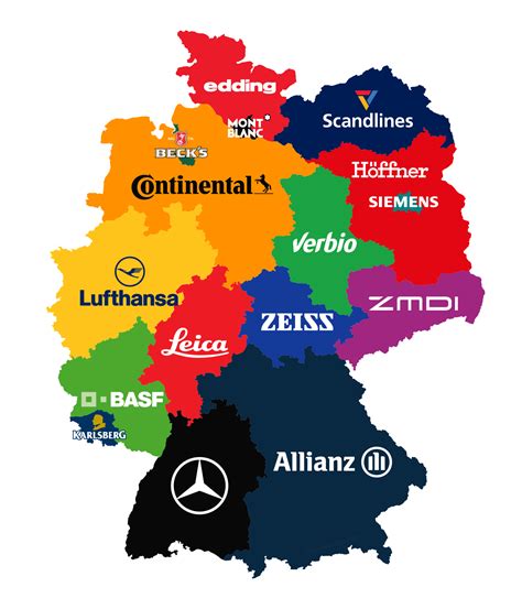 die firmenlaender von deutschland  german brand map