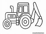Drawing Tractor Excavator sketch template