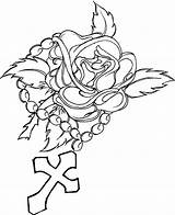 Rosary Coloring Cross Pages Rose Tattoo Drawing Crosses Beads Bead Roses Drawings Color Tattoos Clip Getdrawings Colouring Rosaries Choose Board sketch template