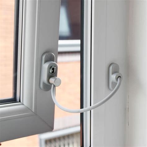 white safety window restrictor lock upvcwooden door child security wire cable ebay