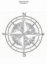 Nautical Coloring Pages Compass Themed Vintage Rose Template Templates sketch template