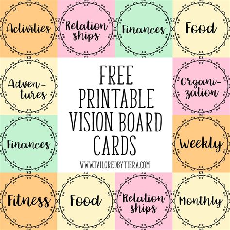 visuals  stay motivated vision board cards
