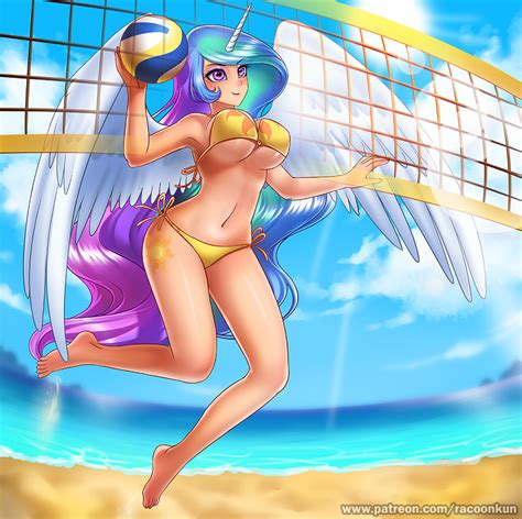 celestia beach volleyball by racoonkun on deviantart